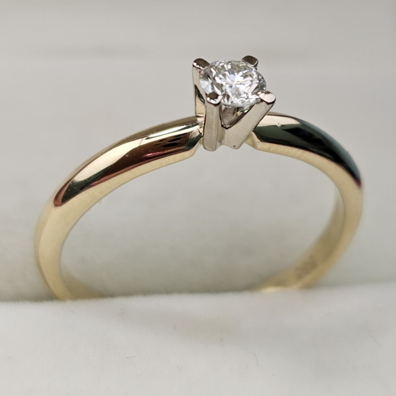 Золотое кольцо с бриллиантом 0.21Сt SI2/G G-Cut - фото 6 - id-p107422432