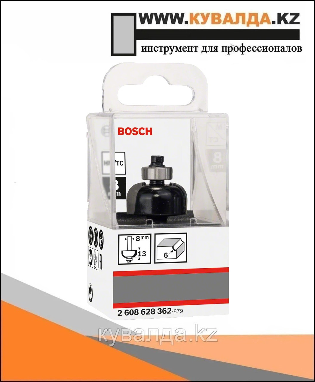 Галтельная фреза Bosch Standard for Wood R1 6мм, D 24,7мм, L 13мм, G 53мм