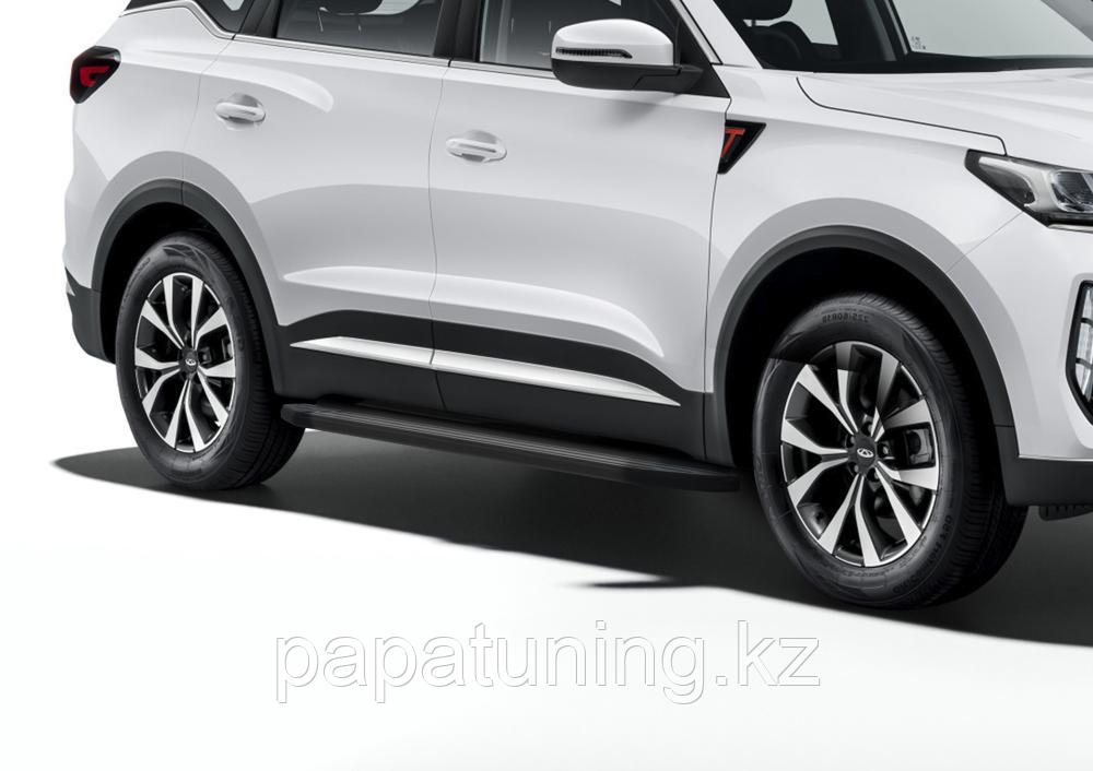 Пороги подножки "Black-premium" для Chery Tiggo 7 Pro Max 2022-2024