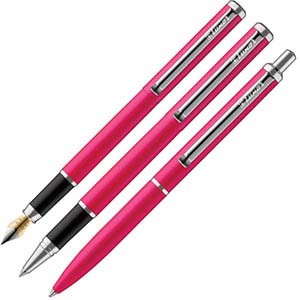 Ручка шариковая Luxor "Rega Set" синяя, 0,7мм, корпус розовый, в футляре.