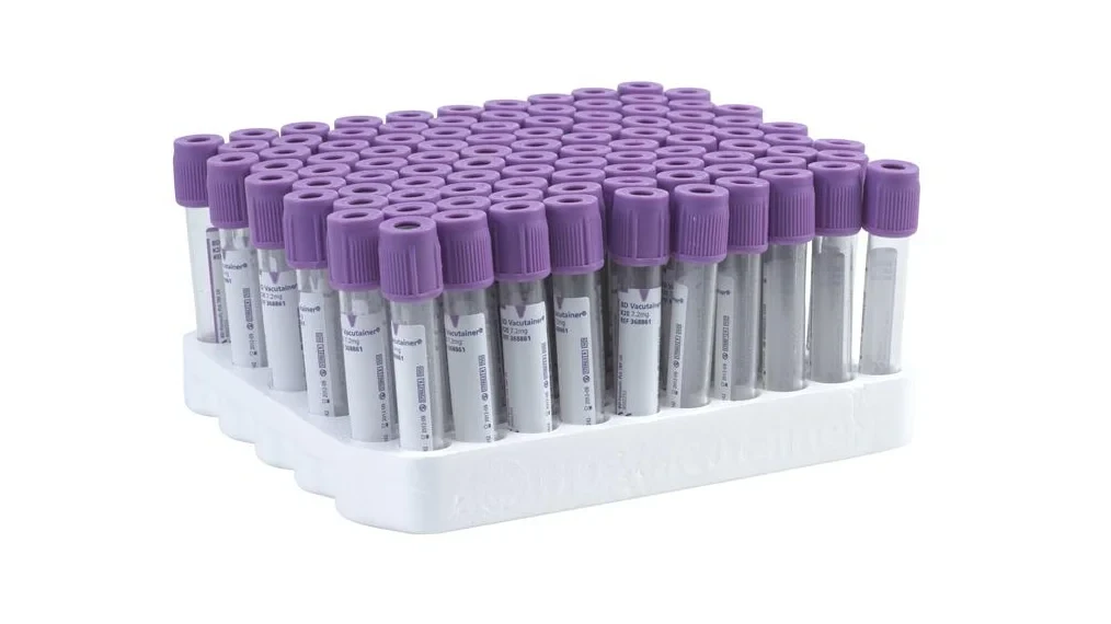 Пробирки для исследования цельной крови с EDTA K3 с лиловой крышкой 2ml