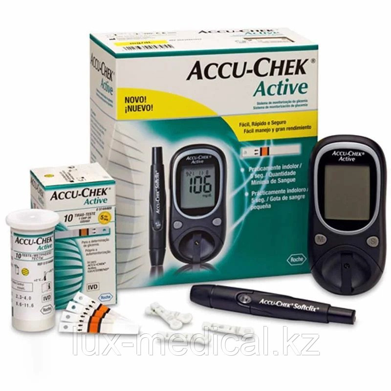 Глюкометр Акку Чек Актив (Прибор для определения уровня глюкозы крови Accu-Chek Active), фото 1