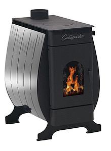 Печь отопительно-варочная Сибирячка 12 кВт с кожухом из нержавеющей стали (НМК), от 100 -200 м3