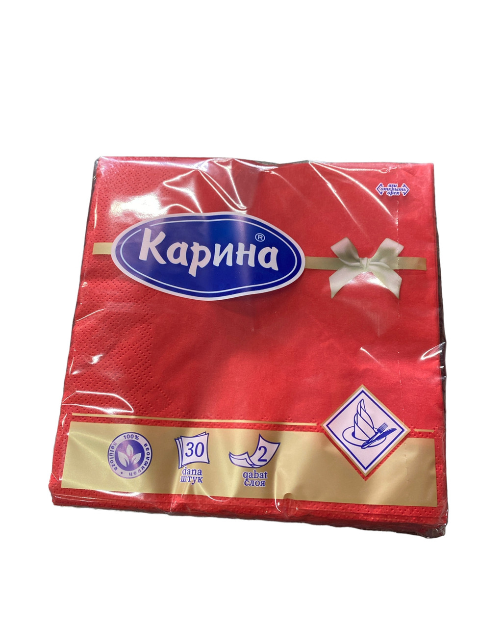 Салфетки "Карина"/33*33/сервировочные цветные/красные/БУМ000119, фото 1