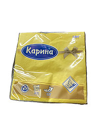 Салфетки "Карина"/33*33/сервировочные цветные/желтые/Бум000117