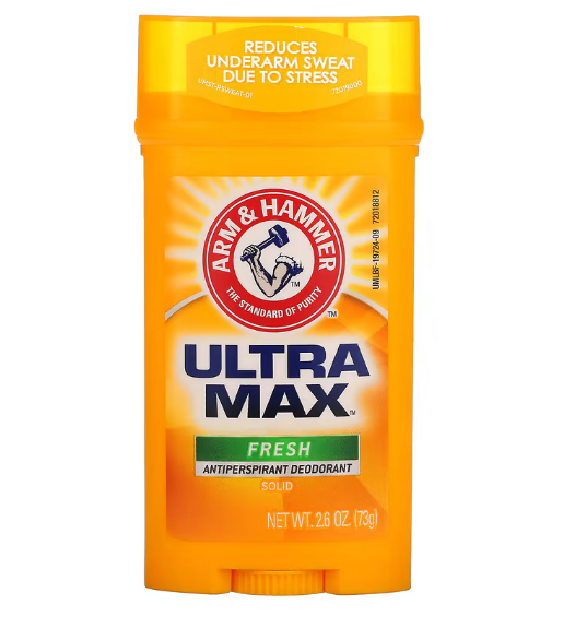 Arm & Hammer, UltraMax, твердый дезодорант-антиперспирант для мужчин, аромат «Свежесть», 73 г (2,6 унции)