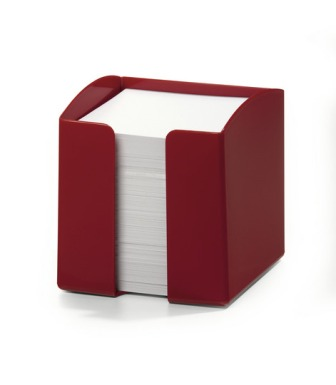 Бумага для записей 100х105х100(95x95)мм, 800л, белая рассыпная, пласт.красный бокс Durable