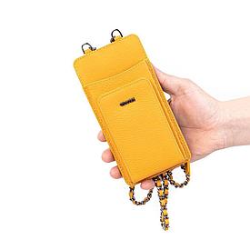 Женская кожаная сумочка для телефона с кардхолдером и отделением для купюр Grande 2783 (желтый)
