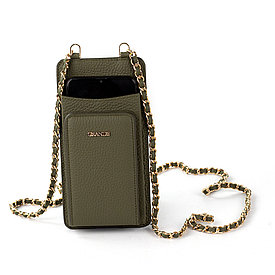 Женская кожаная сумочка для телефона с кардхолдером и отделением для купюр Grande 2783 (зеленый)