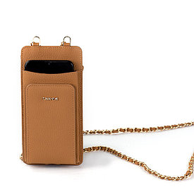 Женская кожаная сумочка для телефона с кардхолдером и отделением для купюр Grande 2783 (загар)