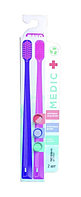 Зубная щетка ЛПП МЕДИК биоразлагаемая 2шт, средняя, фиолетовый+розовый