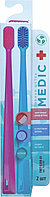 Зубная щетка ЛПП МЕДИК биоразлагаемая 2шт, средняя, голубой+розовый