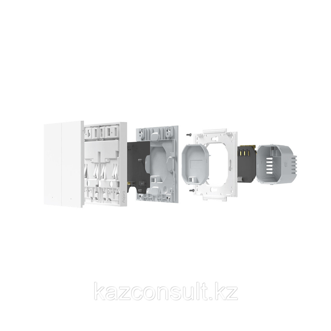 Настенный выключатель AQARA Smart Wall Switch H1(No Neutral, Double Rocker) - фото 3 - id-p107604887