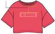 Футболка укороченная детская для девочек BE AWARE 110