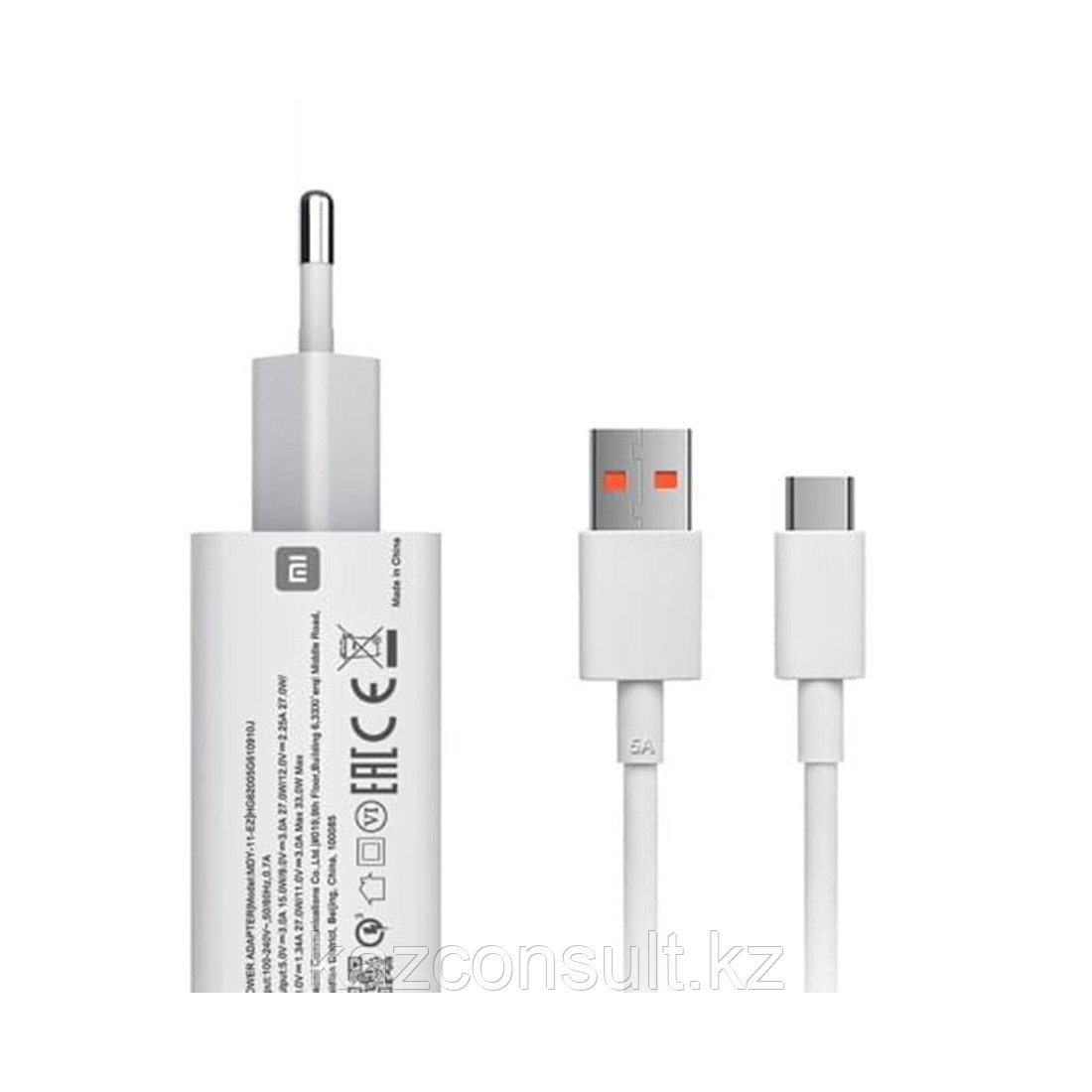 Комплект зарядное устройство и интерфейсный кабель Xiaomi 33W Charging Combo (Type-A) EU - фото 3 - id-p107604289
