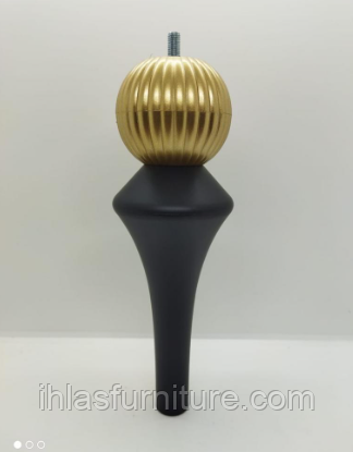 Мебельная ножка пластиковая Lumos  24cm черный+золото