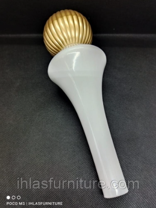 Мебельная ножка пластиковая Lumos 24cm белый+золото, фото 1