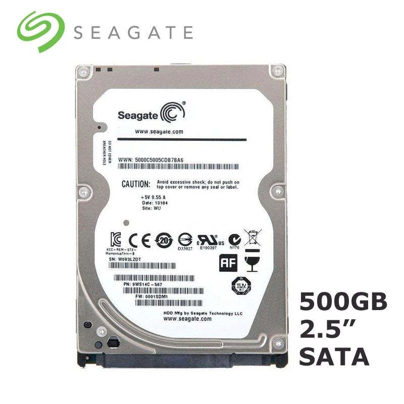 Жесткий диск HDD SATA2.5" 500GB 5400RPM 9mm SEAGATE - фото 1 - id-p103671084