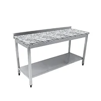 Стол кондитерский с мраморной столешницей островной 1200*600*850 мм