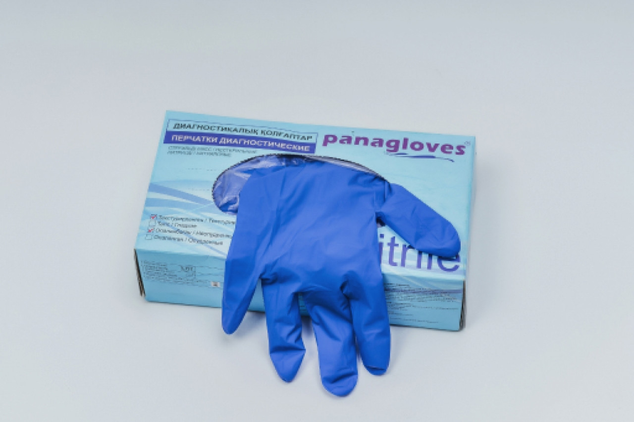 Перчатки диагностические нитриловые текстурированные неопудренные нестерильные Panagloves - фото 1 - id-p93355064