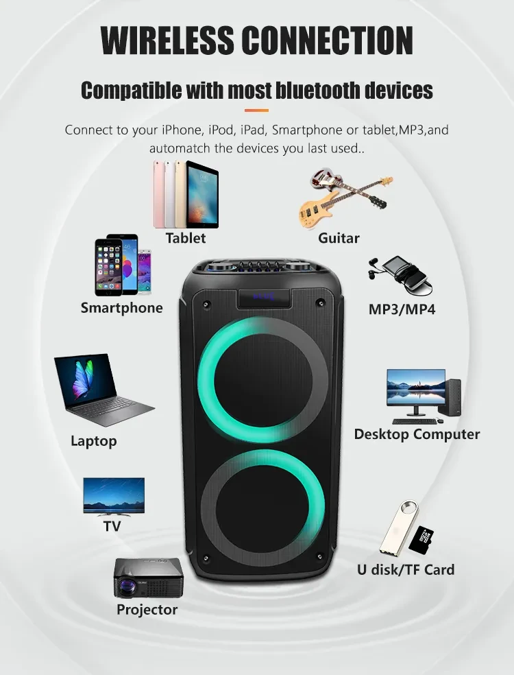 Портативная колонка с подсветкой JBL - EDEN ED822 - 25 WAT RMS