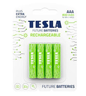 TESLA BATTERIES AAA GREEN+RECHARGEABLE (HR03/BLISTER FOIL 4PCS)