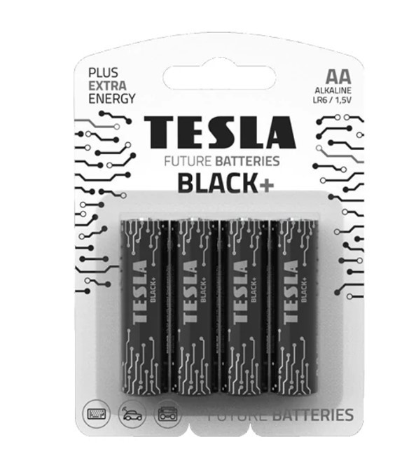 TESLA BATTERIES AA BLACK+ (LR06/BLISTER FOIL 4PCS) - фото 1 - id-p107190718