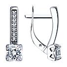 Серьги из серебра с фианитами Diamant 94-120-01712-1 серебро с родием, фото 4