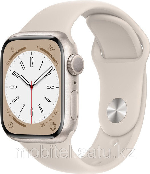 Часы Apple Watch Series 8 45mm Starlight Aluminum Case with Starlight Sport Band (Сияющая звезда)