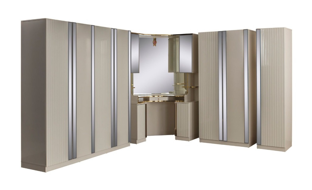 Роскошный угловой гардеробный шкаф в современном стиле (id 107617904)