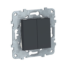 Переключатель двухклавишный SE NU521354 Unica New антрацит