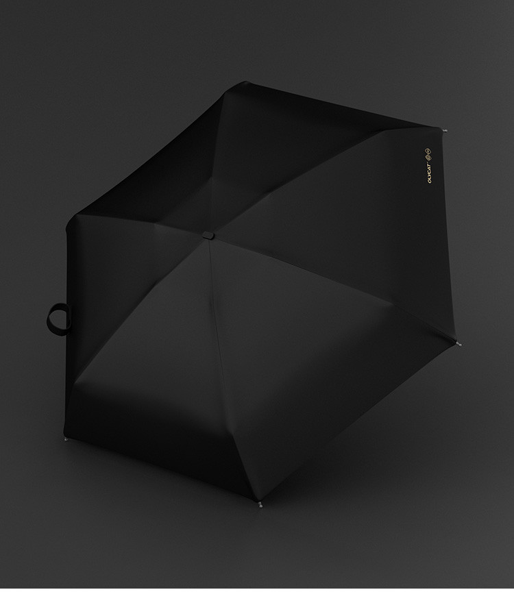 Женский складной зонтик от дождя и солнца Olycat P2 (черный) - фото 2 - id-p107618863