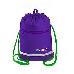 Мешок для обуви 1 отделение Berlingo "Basic lilac", 360*460мм, светоотражающая лента, карман на молн