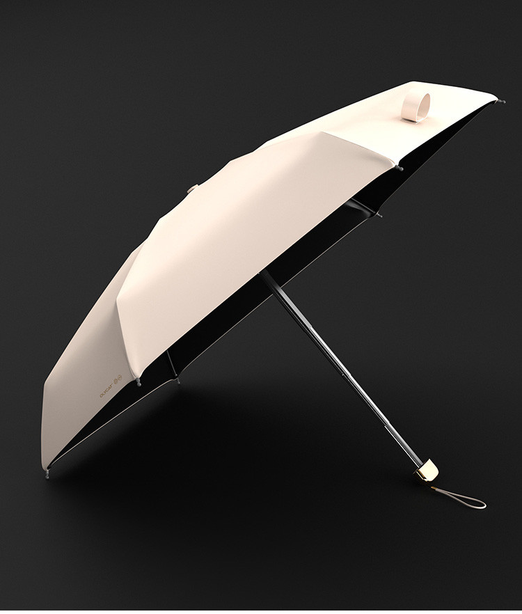 Женский складной зонтик от дождя и солнца Olycat P2 (абрикосовый) - фото 6 - id-p107619406