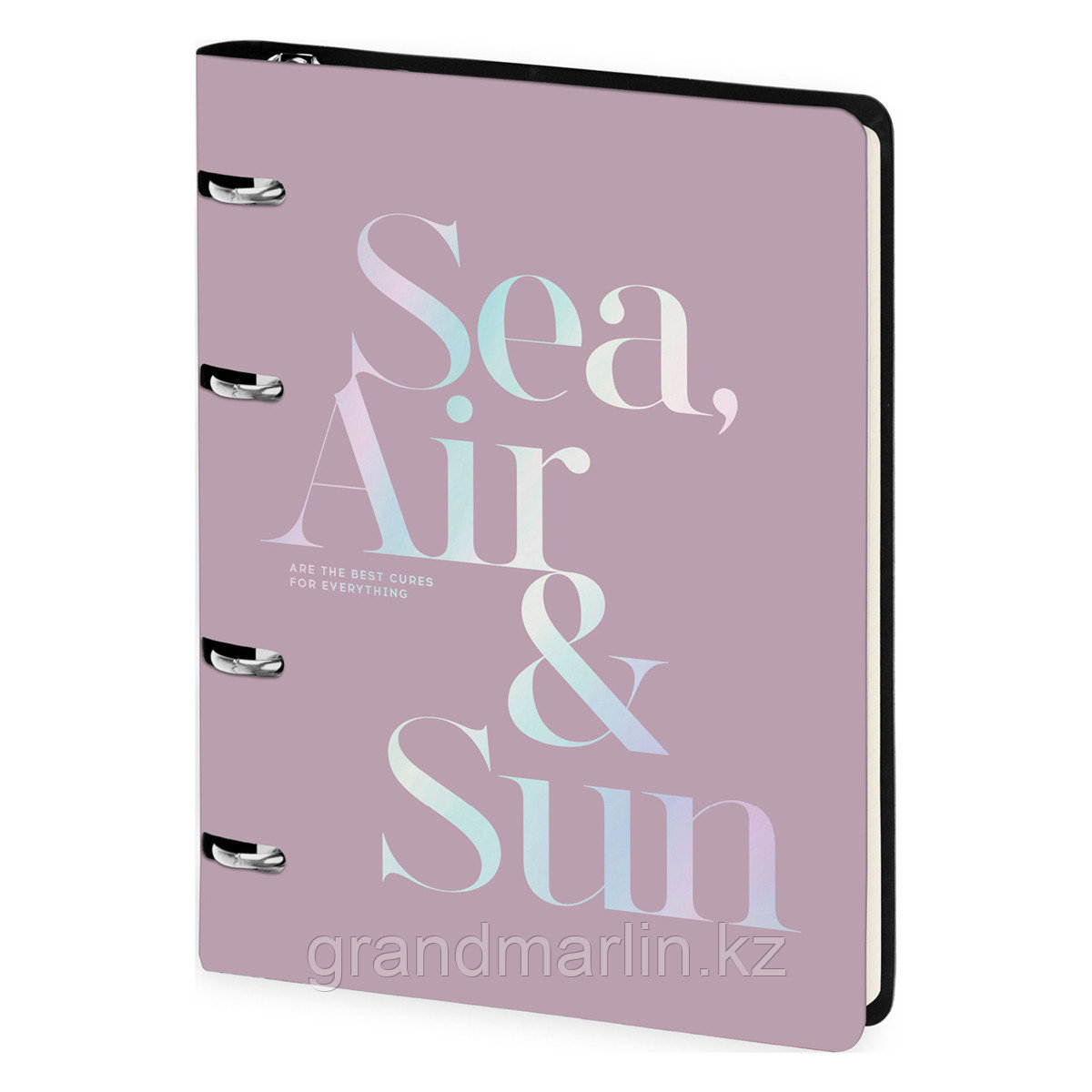 Тетрадь на кольцах А5, 80л. ЛАЙТ, кожзам, Greenwich Line "Inscriptions", тон. блок, фото 1