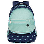Рюкзак Grizzly, 27*40*20см, 2 отделения, 4 кармана, анатомическая спинка, синий-мятный, фото 4