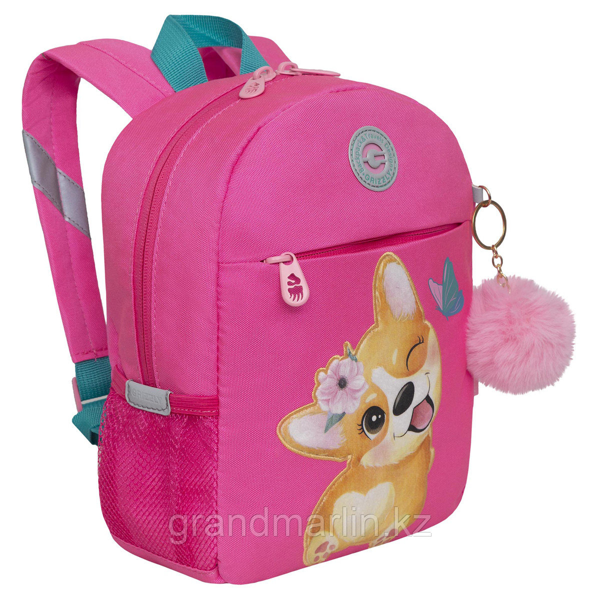 Рюкзак детский Grizzly, 22*28*10см, 1 отделение, 3 кармана, укрепленная спинка, розовый - фото 1 - id-p107607277
