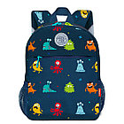 Рюкзак детский Grizzly, 22*28*10см, 1 отделение, 3 кармана, укрепленная спинка, синий, фото 2