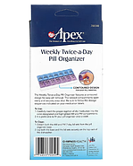 Apex, Органайзер для таблеток на неделю с учетом приема два раза в день, 1 таблетница, фото 2