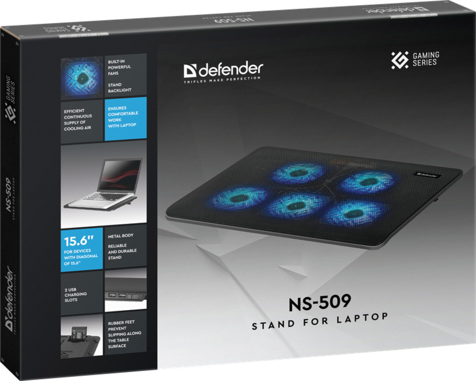 Охлаждающая подставка DEFENDER NS-509 для ноутбука, смартфона и планшета - фото 7 - id-p107621076