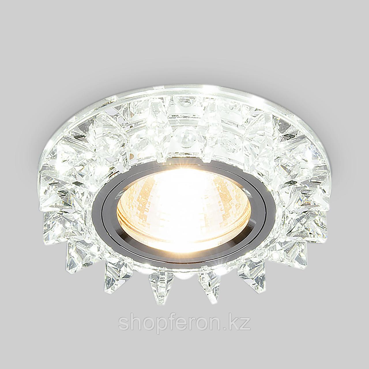 Точечный светодиодный светильник с хрусталем 6037 MR16 SL зеркальный/серебро - фото 1 - id-p105031464