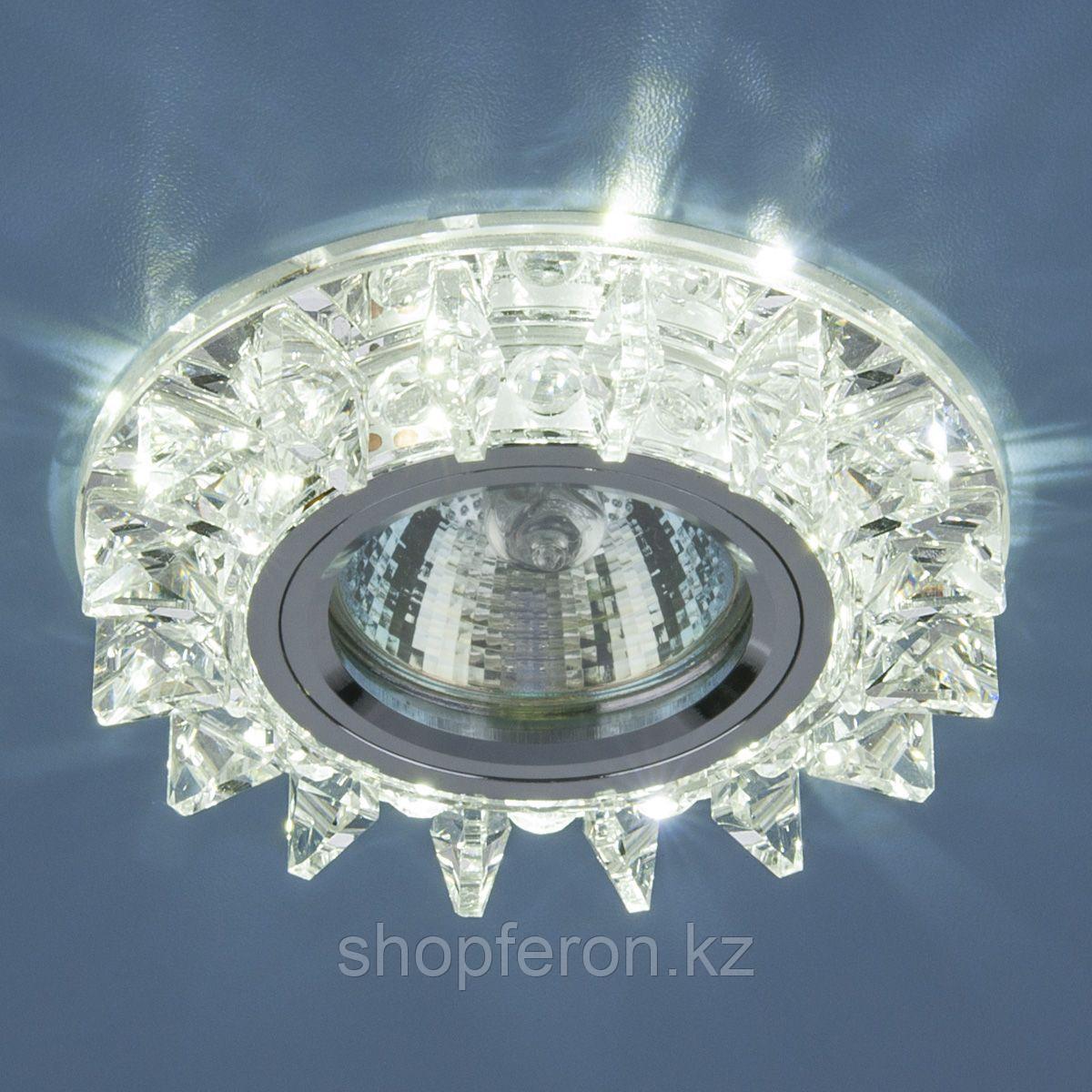 Точечный светодиодный светильник с хрусталем 6037 MR16 SL зеркальный/серебро - фото 3 - id-p105031464