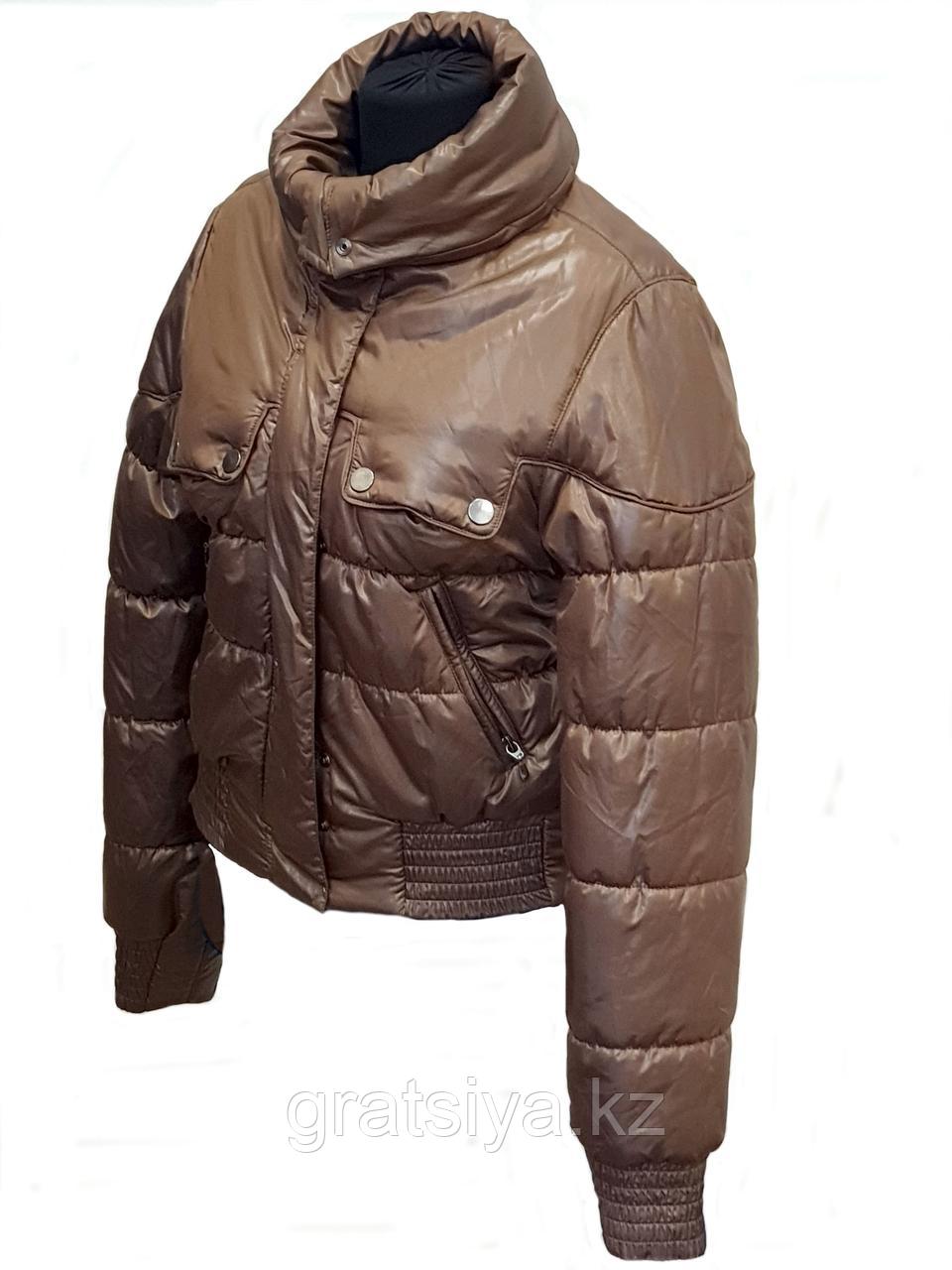 Короткая Куртка Женская Автоледи на синтепоне Цвет Бронза 44 р - фото 1 - id-p104638482