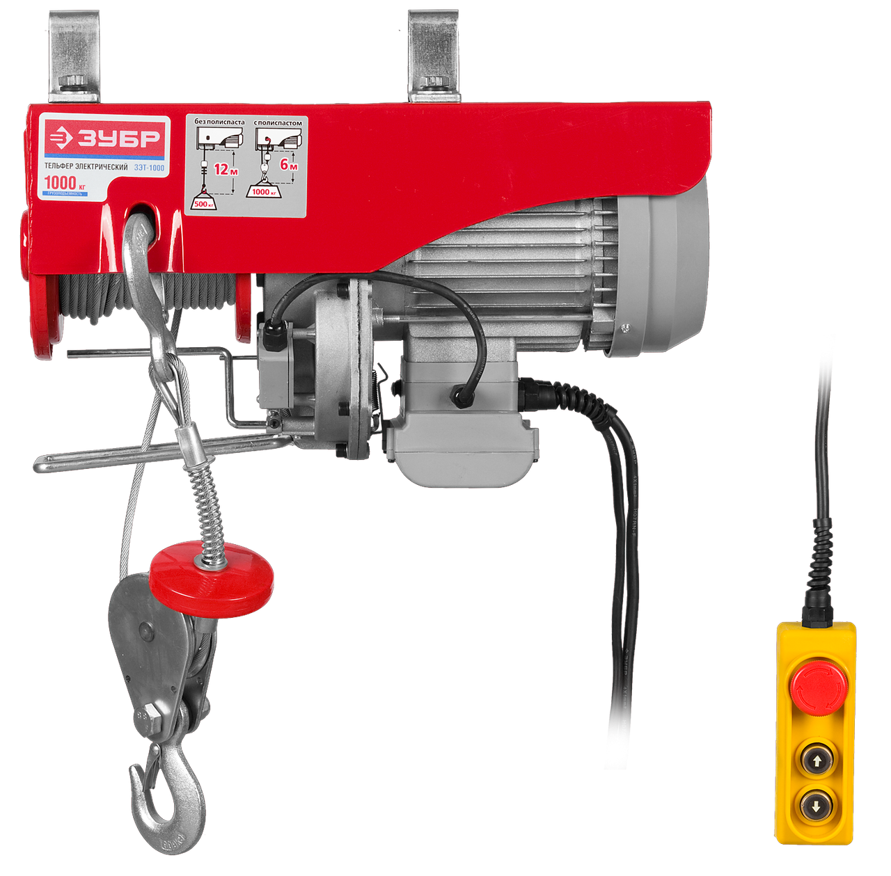 Тельфер, ЗУБР ЗЭТ-1000, 1000/500 кг, 1600 Вт, фото 1