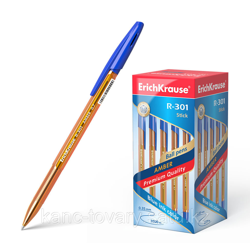 Ручка шариковая ErichKrause AMBER R-301 (синяя) - фото 1 - id-p107624399