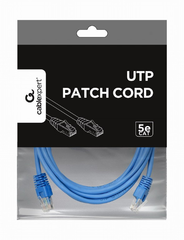 Патч-корд Cablexpert PP12-3M/B, синий ,Cable Patch cord UTP 5e-Cat 3 m - фото 1 - id-p95217963