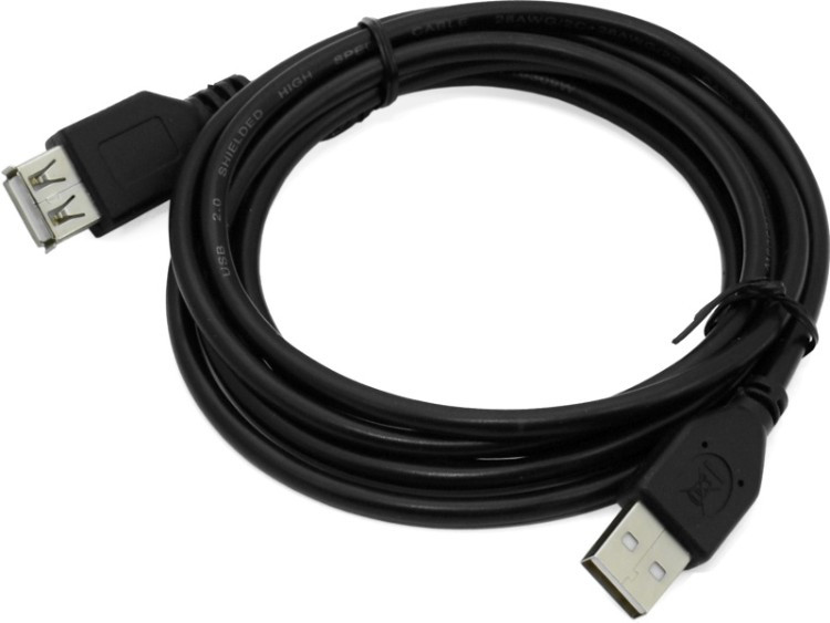 Кабель USB, Cablexpert CCP-USB2-AMAF-6, 1.8m ,Cable (удлинитель) Type Am- Af, USB 2.0, black - фото 1 - id-p93992290