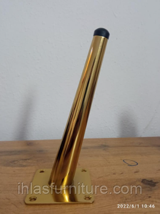 Ножка стальная с наклоном и золото 25см, фото 1