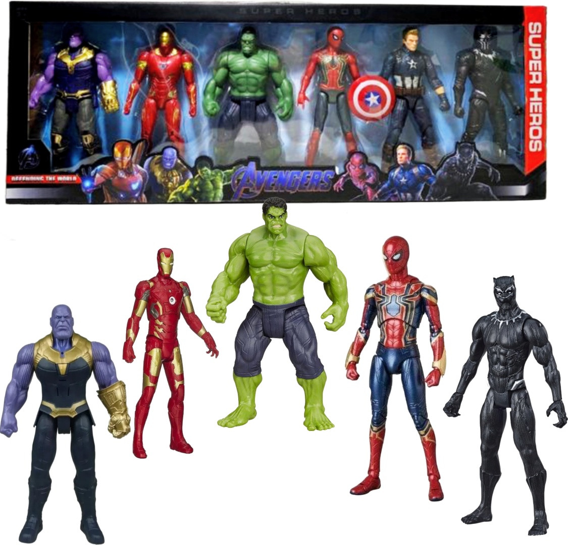 Наборы игрушек Avengers Герои Marvel человек-паук , Железный человек, Чёрная пантера, Танос, Капитан Америка,