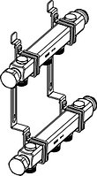 Коллектор для сист. отопл. без вентилей в сборе, 1" х 3/4"Ек, нерж. сталь, квадр. сечение, 2 к
